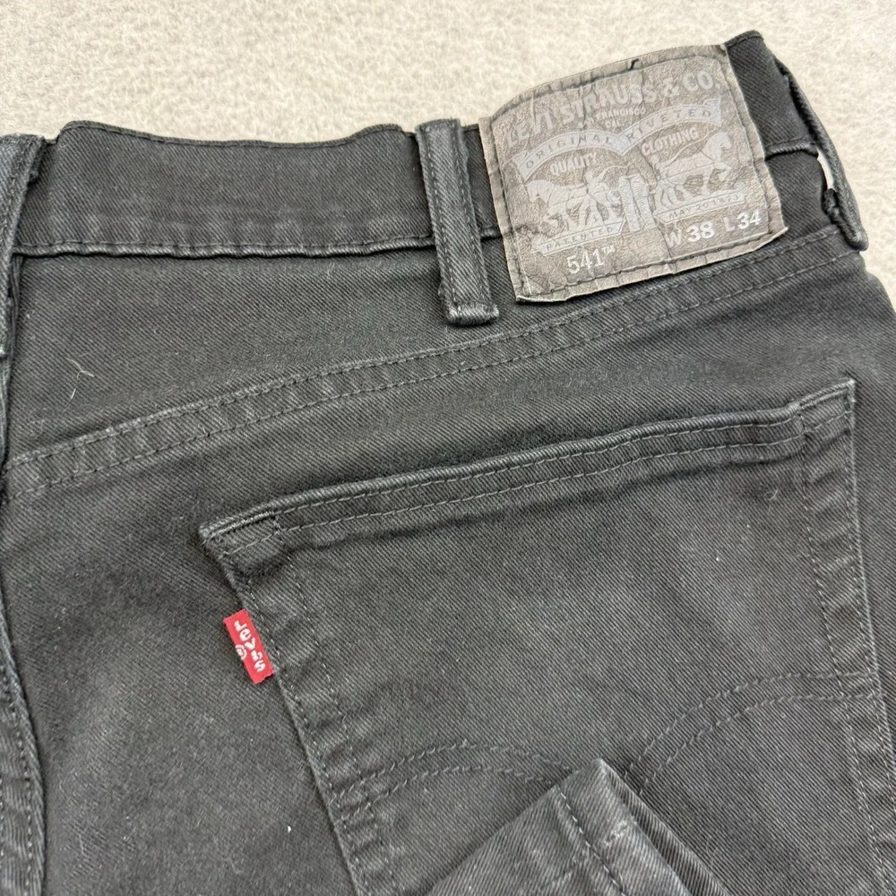 Levi's 541 Athletic Taper Fit Mens‎ Jeans 38x34 Stretch Black Flex Denim Men's
